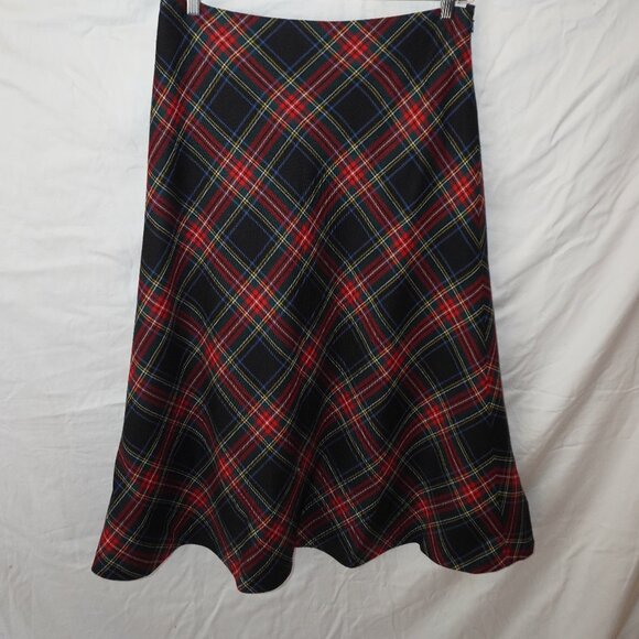 Orvis Skirts Orvis Tartan Wool Plaid Bias Cut Aline Flair Midi